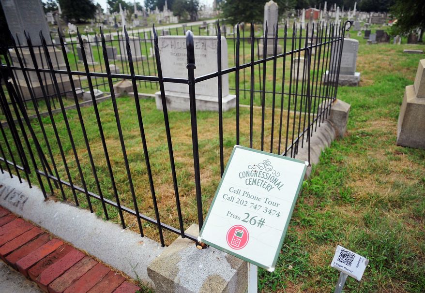 J. Edgar Hoover, first director of the FBI, is buried in Congressional Cemetery, the oldest national cemetery. Other notables buried there include American Indian chief Pushmataha, who fought for the U.S. in the War of 1812. The cemetery overlooks the Anacostia River. (Ryan M.L. Young/The Washington Times)