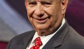 ** FILE ** Former Wis. Gov. Tommy Thompson is seen here Aug. 10, 2012, in Madison, Wis. (Associated Press)