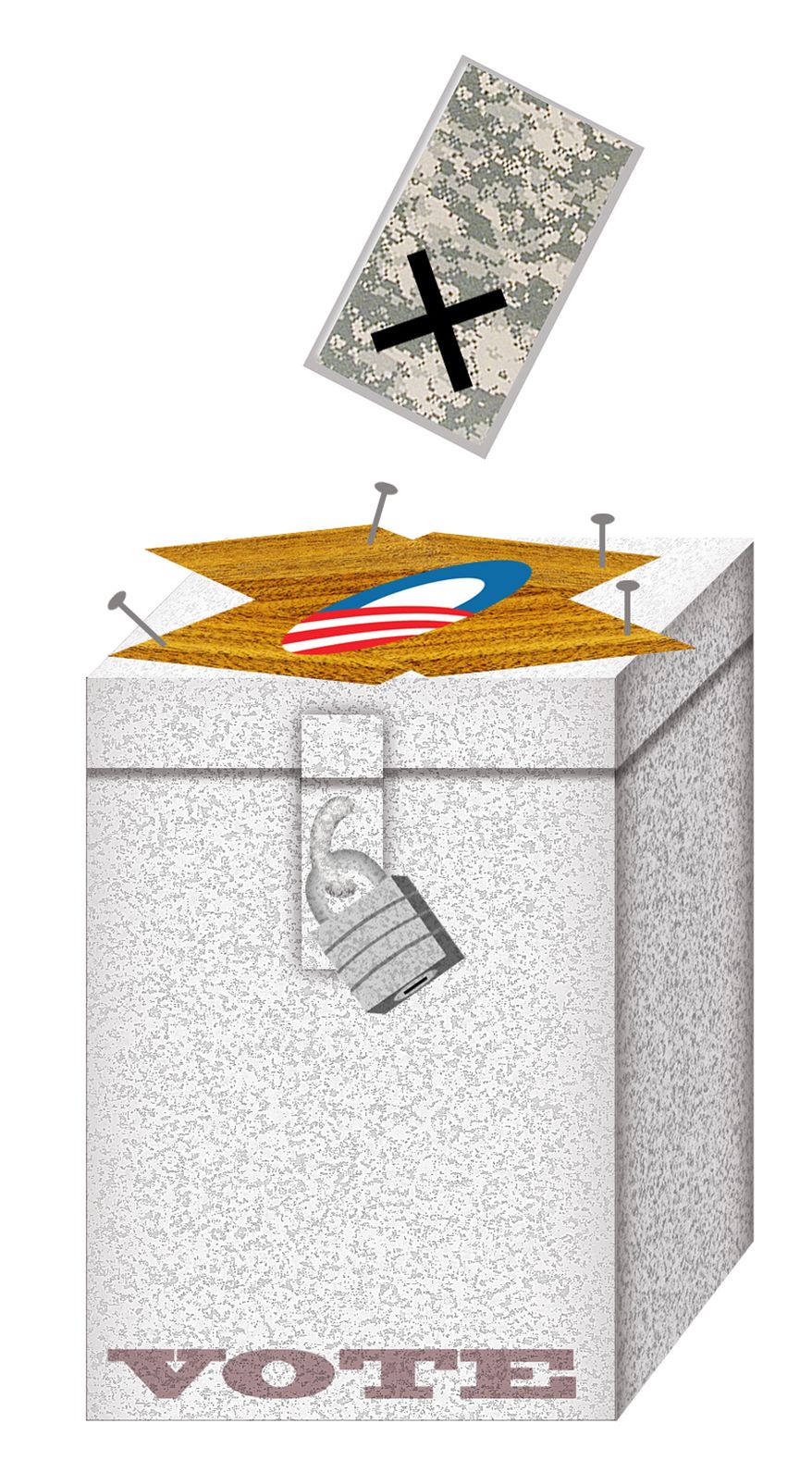 Illustration Military Votes by Alexander Hunter for The Washington Times