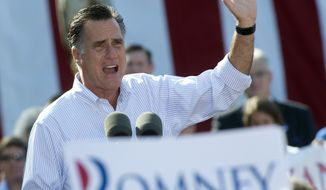 Republican presidential candidate Mitt Romney speaks Aug. 13, 2012, during a campaign event at Flagler College in St. Augustine, Fla. (Associated Press)