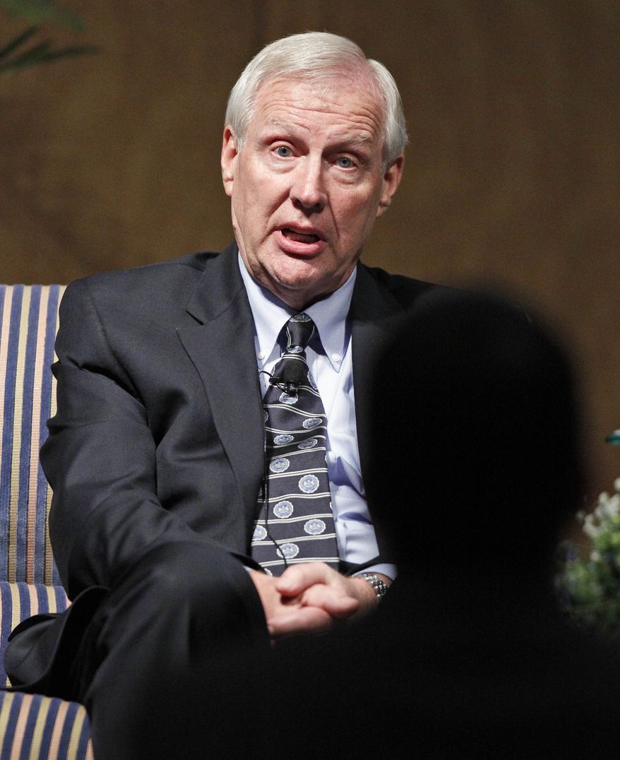Penn State President Rodney Erickson speaks during a town-hall meeting with alumni in King of Prussia, Pa., on Thursday, Jan. 12, 2012. (AP Photo/Alex Brandon)