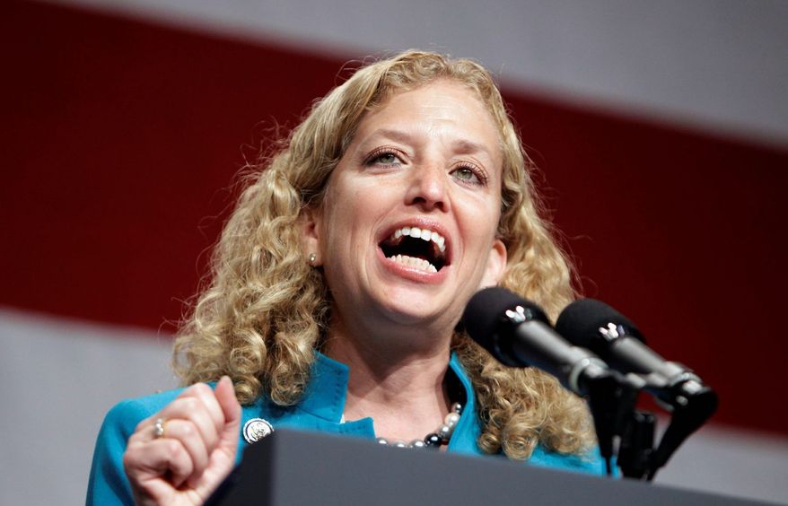 “It doesn’t matter how many times it’s been in their platform, it’s still wrong. This is his platform that was written at his campaign’s direction, and look, they still have a week to correct it.” said Rep. Debbie Wasserman Schultz, chairwoman of the Democratic National Committee. (Associated Press)
