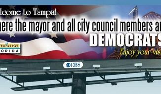 A screen capture of the Facebook page for political group Ruth&#39;s List Florida shows a billboard in Tampa, which went up this week on Interstate 275 near downtown. (Courtesy of facebook.com/RuthsListFlorida)