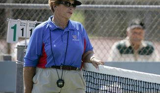 Professional tennis referee Lois Goodman officiates at a CIF tennis tournament in 2008. (AP Photo/Los Angeles Daily News, David Crane)