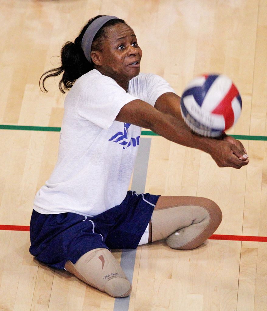 Kari Miller lost both legs as the result of a car crash in December 1999. (Garett Fisbeck/Special to The Washington Times)