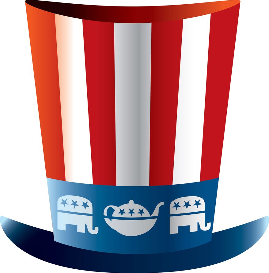 Illustration Tea Party Republican by Linas Garsys for The Washington Times