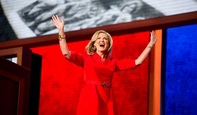 Ann Romney waves to the crowd after giving a speech at the Republican National Convention, Tampa, Fla., Tuesday, August 28, 2012. (Andrew Harnik/The Washington Times)