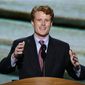 Joe Kennedy III, candidate for the House of Representatives from Massachusetts, addresses the Democratic National Convention in Charlotte, N.C., on Tuesday, Sept. 4, 2012. (AP Photo/J. Scott Applewhite)