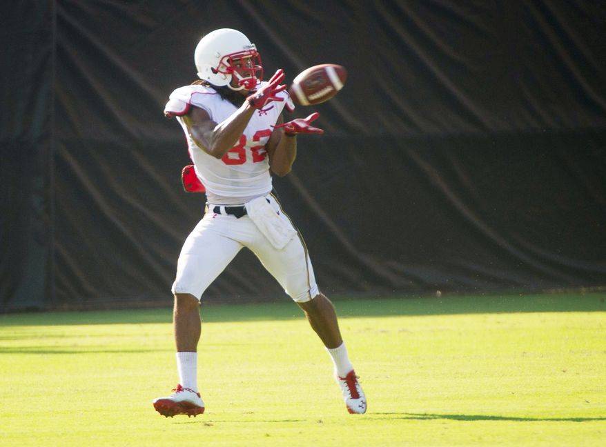 Maryland’s Marcus Leak totaled 37 receiving yards against William & Mary, but it was his touchdown-saving tackle after an interception that grabbed coach Randy Edsall’s attention. The Terrapins (1-0) visit Temple on Saturday. (Rod Lamkey Jr./The Washington Times)