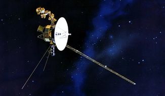 This artists rendering provided by NASA shows the Voyager spacecraft. Launched in 1977, the twin spacecraft are exploring the edge of the solar system. (AP Photo/NASA)
