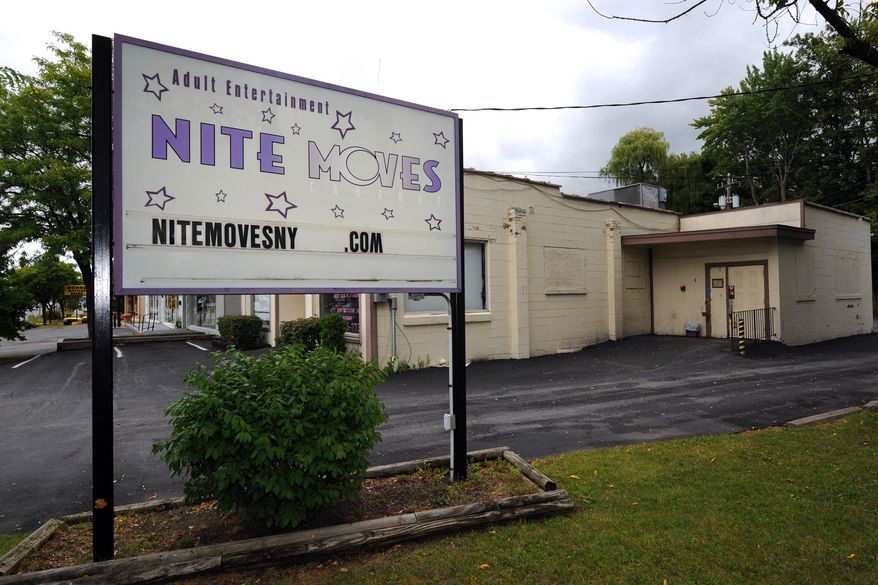 Nite Moves Gentlemen's club in Latham, N.Y., is seen here on Sept. 5, 2012. (Associated Press/The Albany Times Union)