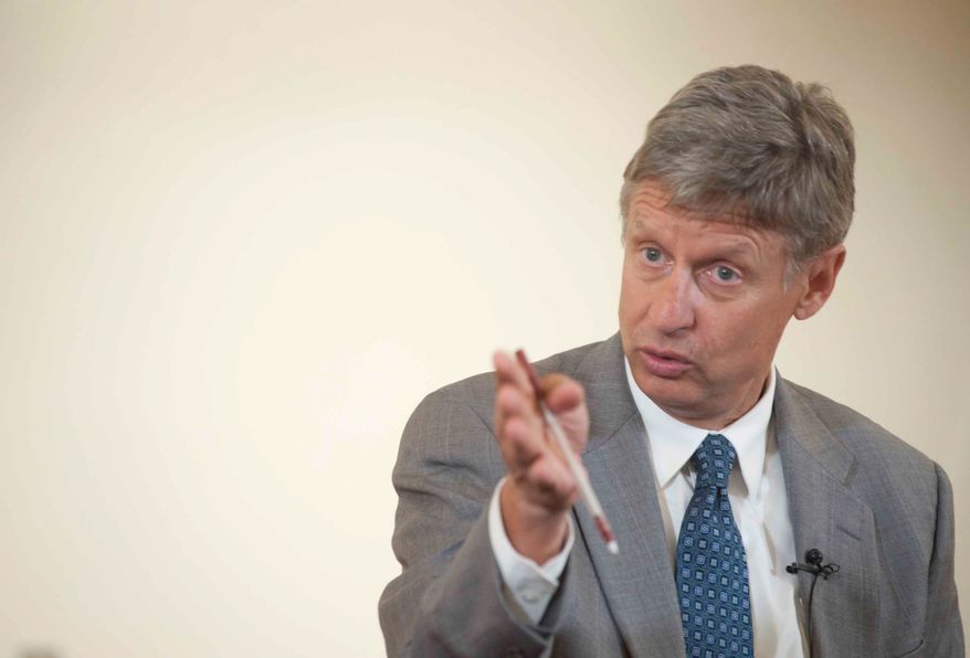 **FILE** Libertarian candidate Gary Johnson (Raymond Thompson/The Washington Times)