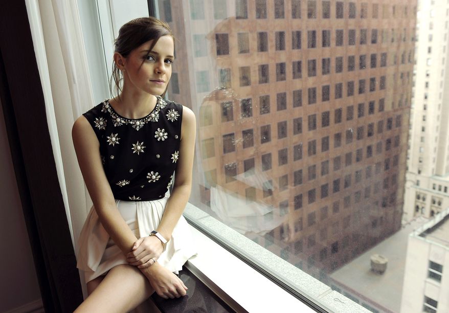 Emma Watson, a cast member in "The Perks of Being a Wallflower," poses for a portrait at the 2012 Toronto Film Festival on Sunday, Sept. 9, 2012, in Toronto. (Photo by Chris Pizzello/Invision/AP)