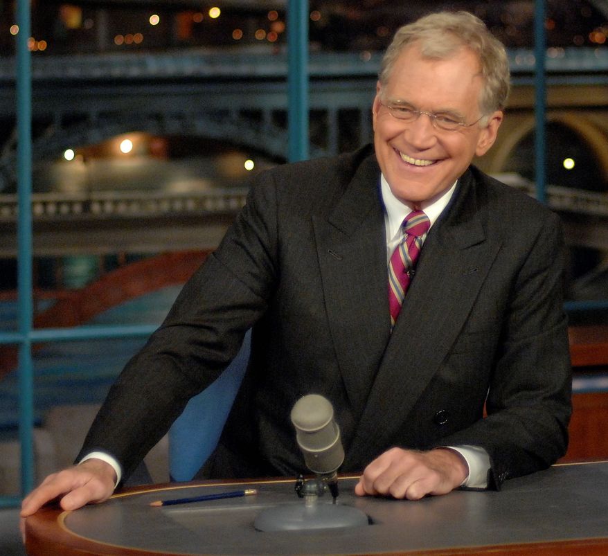 This undated handout photo provided by the Kennedy Center and CBS News shows David Letterman in New York. (AP Photo/John Paul Filo, CBS)