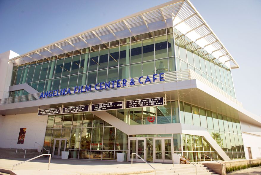The front entrance of the Angelika Film Center and Cafe in Fairfax, Va., which opens Sept. 21. (Rod Lamkey Jr./The Washington Times)