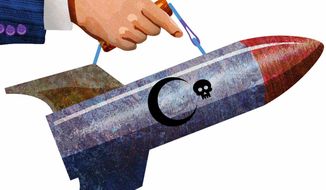 Illustration Nuclear Briefcase by Greg Groesch for The Washington Times