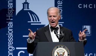 Vice President Joe Biden speaks at the Congressional Hispanic Caucus Institute&#39;s 35th anniversary awards gala in Washington, Thursday, Sept. 13, 2012. (AP Photo/Manuel Balce Ceneta)