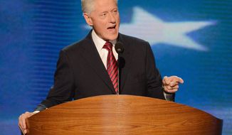 Former President Clinton will make the rounds of Sunday TV political talk shows to make the case for re-election of President Obama. Mr. Clinton was widely praised for Democratic Party convention speech. (Andrew Geraci/The Washington Times)