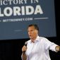 Republican presidential candidate Mitt Romney speaks Sept. 19, 2012, to supporters in Miami. (Associated Press)