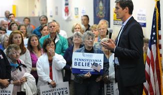 Josh Romney speaks to Republican supporters at GOP headquarters in Millcreek Township in Erie, Pa., on Friday, Sept. 21, 2012. Romney visited in support of his dad Mitt Romney. (AP Photo/Erie Times-News, Greg Wohlford)