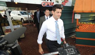 Republican vice presidential candidate Paul Ryan leaves Walker&#x27;s Produce Stand in between Bartow and Lakeland, Fla., on Sept. 21, 2012. (Associated Press/The Lakeland Ledger)