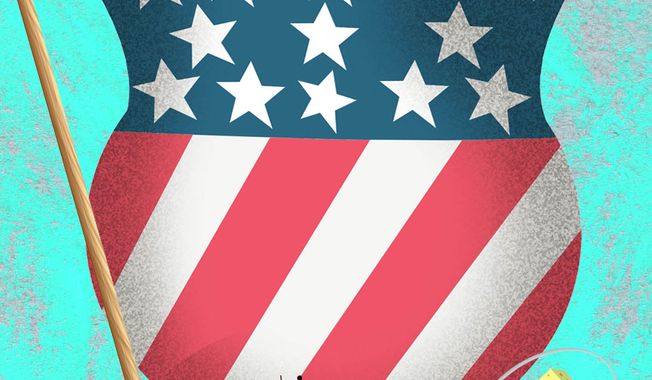 Illustration Military Support by Alexander Hunter for The Washington Times