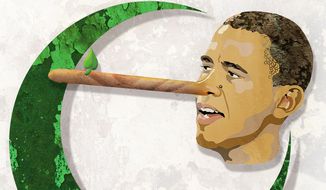 Illustration Pinocchiobama  by Greg Groesch for The Washington Times
