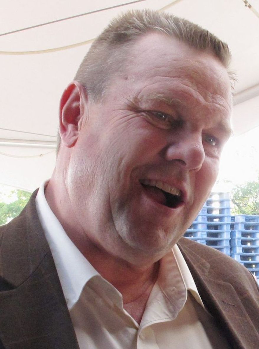 ** FILE ** This Sept. 17, 2012, photo shows U.S. Sen. Jon Tester speaking with supporters in Billings, Mont. (AP Photo/Matt Gouras)