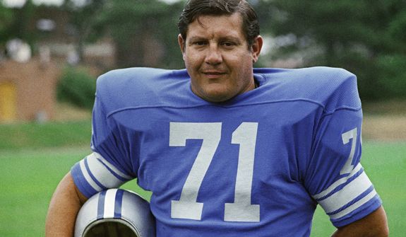 All-Pro defensive lineman Alex Karras of the Detroit Lions is pictured in 1971. (AP Photo)