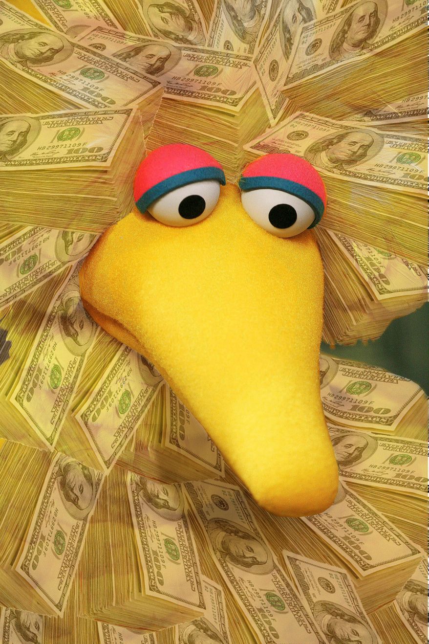 Illustration Feeding Big Bird by Alexander Hunter for The Washington Times