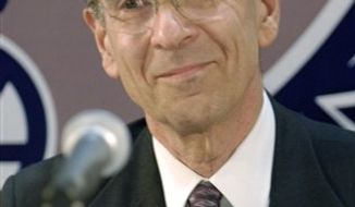 ** FILE ** Dr. Robert Lefkowitz, of Duke University Medical Center, one of three winners of the Albany Medical Center Prize in Medicine and Biomedical Research, listens to remarks at a news conference at Albany Medical Center in Albany, N.Y., in this April 26, 2007, file photo. (AP Photo/Tim Roske, File)
