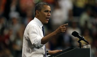 **FILE** President Obama speaks during a Oct. 11, 2012, campaign event at the University of Miami in Coral Gables, Fla. (Associated Press)
