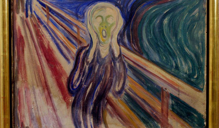 Edvard Munch&#39;s painting &quot;The Scream&quot; is displayed at the Munch Museum in Oslo, May 21, 2008. (AP Photo/Scanpix Norway, Stian Lysberg Solum, File) ** FILE **