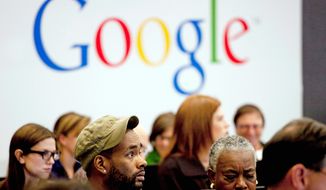 People attend a workshop called “New York Get Your Business Online” at Google offices in the city. (Associated Press)