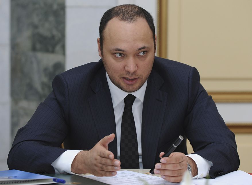 **FILE** Maksim Bakiyev, son of deposed Kyrgyz president Kurmanbek Bakiyev, is seen here Nov. 6, 2009, in the Kyrgyz capital of Bishkek. (Associated Press)