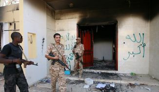 The U.S. Consulate in Benghazi, Libya, was left in ruin after a Sept. 11 attack initially blamed on a “spontaneous” mob. Other intelligence information indicates that the deadly attack was carried out by al Qaeda-linked militants. (Associated Press)