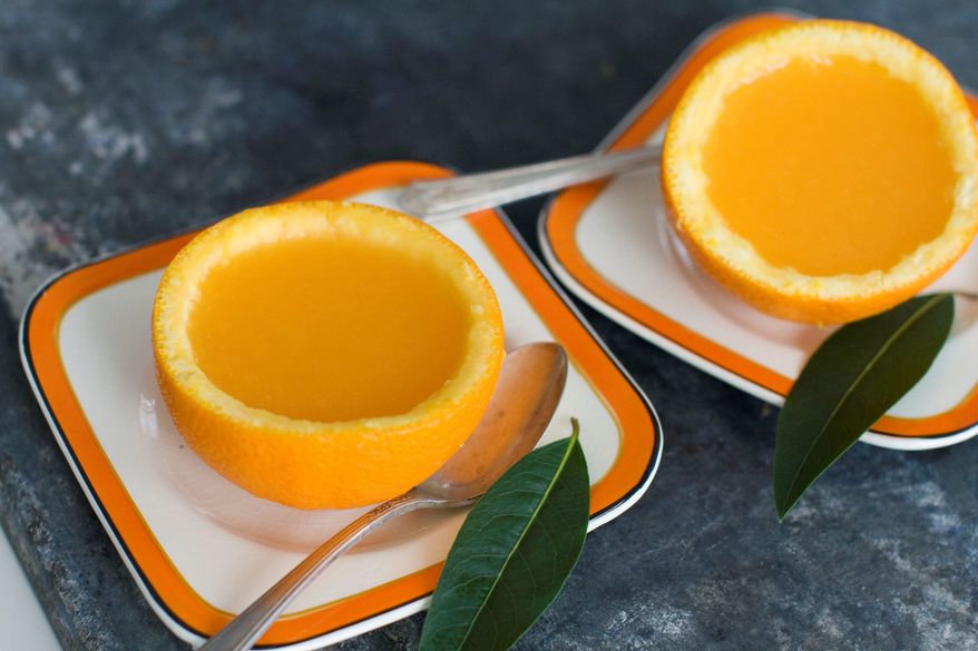 Jiggly Orange halves are shown. (Associated Press)