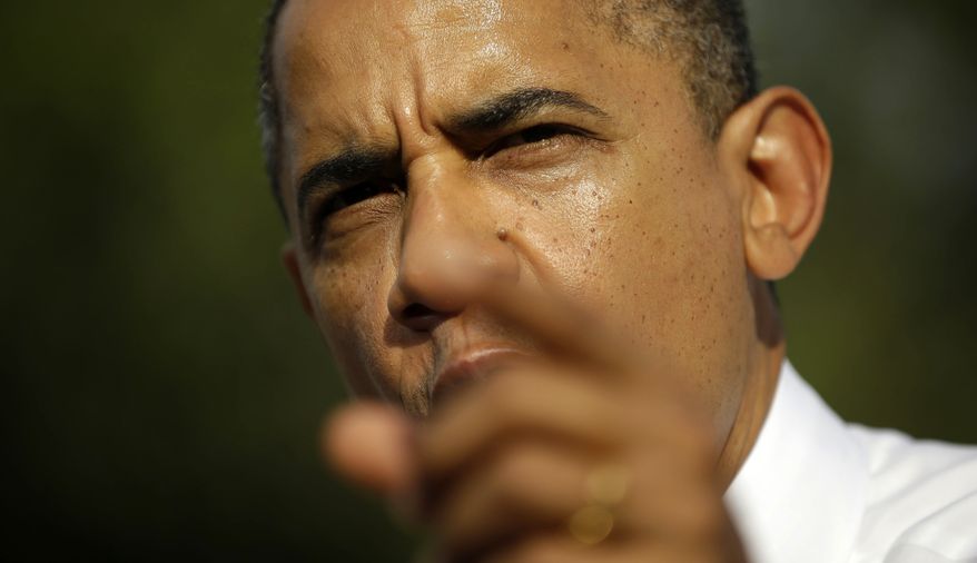 President Obama speaks Oct. 25, 2012, during a campaign event at Ybor City Museum State Park in Tampa, Fla. (Associated Press)