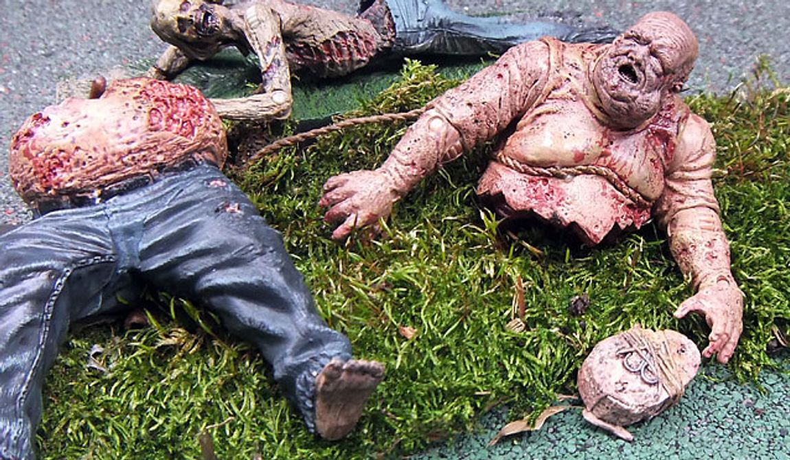 Well Zombies and Bicycle Girl Zombie are just two of the figures from McFarlane Toys&#x27; The Walking Dead TV Series 2 collection. (Photograph by Joseph Szadkowski / The Washington Times)