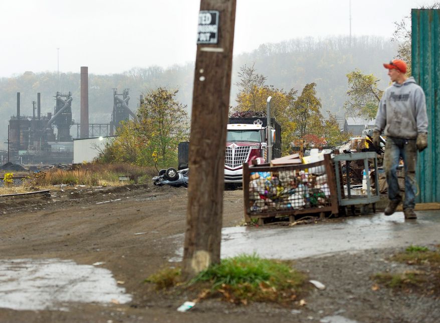 Steubenville, Ohio, was once a place where steel mills were churning and wealth was created. The city now faces a long, hard slog to regain the prosperity it once knew. (Andrew Harnik/The Washington Times)