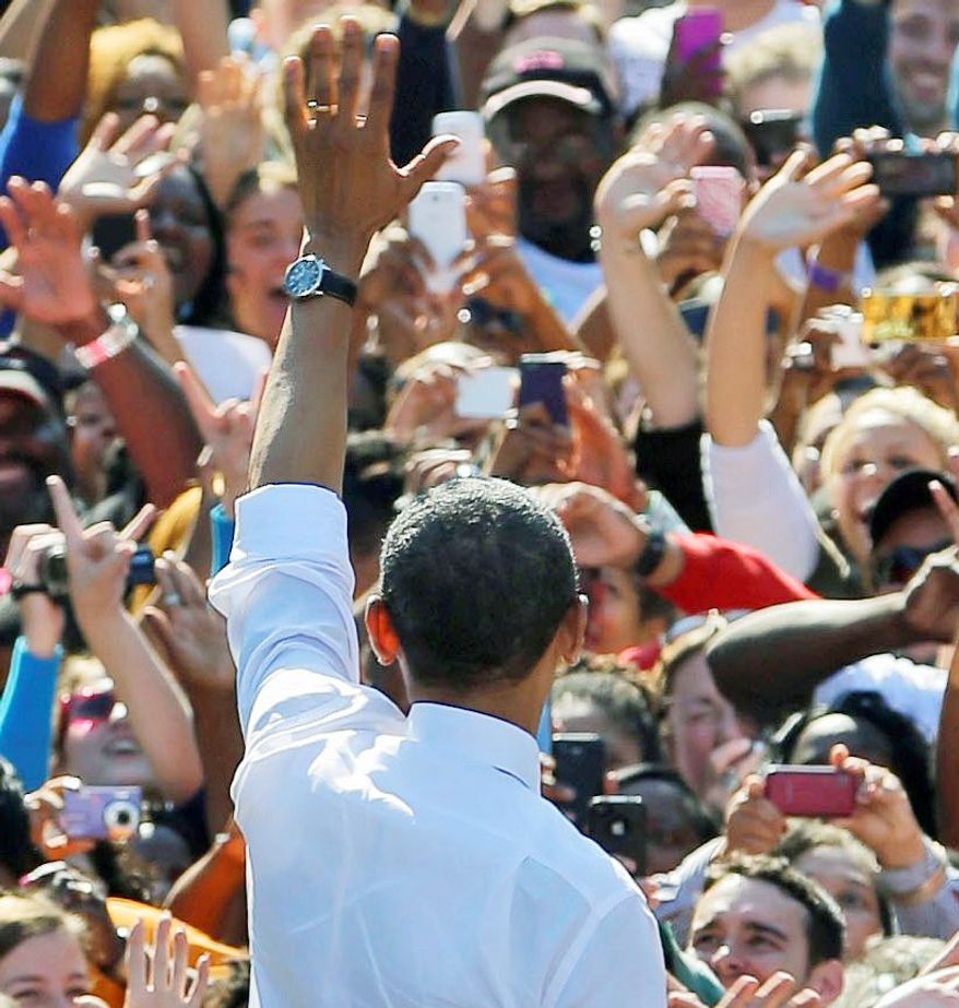 President Obama has been campaigning often in Virginia. Some of the 2008 Obama magic is gone, and some down-ballot Democrats are keeping their distance. (Associated Press)