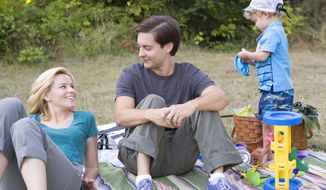 Tobey Maguire and Elizabeth Banks play a married couple in “The Details,” which adds little new to a recent collection of films exploring the underbelly of the suburban lifestyle. (Weinstein Co. via Associated Press)