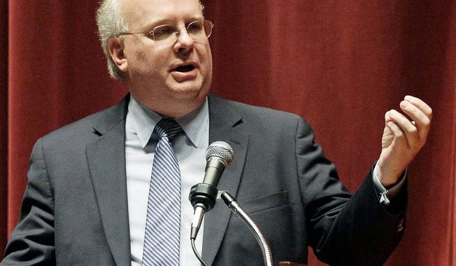 Political groups associated with Karl Rove, a one-time top lieutenant to President George W. Bush, have shelled out $30 million in support of this year’s Republican presidential nominee since Monday alone. (Associated Press)