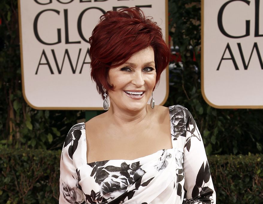 Sharon Osbourne, matriarch of rock's Osbourne clan, attends the 69th annual Golden Globe Awards in Los Angeles on Sunday, Jan. 15, 2012. (AP Photo/Matt Sayles)
