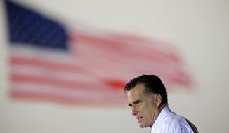 Republican presidential candidate Mitt Romney speaks during a campaign event at the Orlando Sanford International Airport on Monday, Nov. 5, 2012, in Sanford, Fla. (AP Photo/David Goldman)