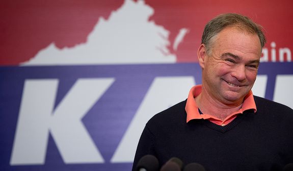 Virginia Senator Elect Tim Kaine (D) speaks at a press conference at Kaine for Virginia&#x27;s Richmond headquarters the day after after winning the election, Richmond, Va., Wednesday, November 7, 2012. (Andrew Harnik/The Washington Times)