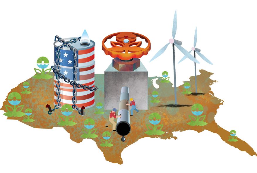 Illustration Environmental Battlegrounds by Linas Garsys for The Washington Times