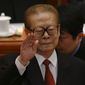 Former Chinese President Jiang Zemin attends the opening session of the 18th Communist Party Congress on Nov. 8, 2012, at the Great Hall of the People in Beijing. (Associated Press) ** FILE **