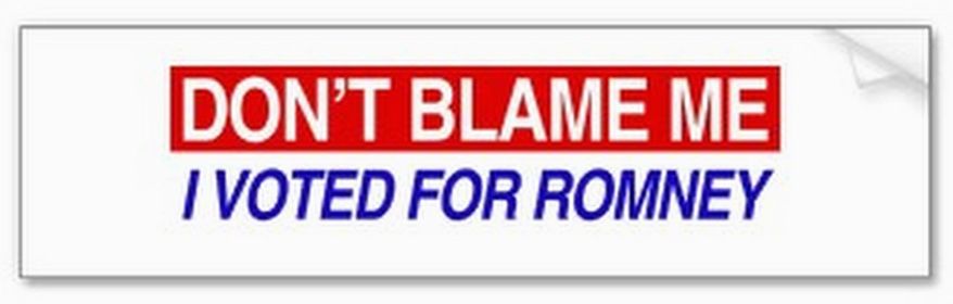 This bumper sticker shifting culpability away from Mitt Romney supporters now is for sale on CafePress, Zazzle, Amazon and other online sources. (Zazzle.com)