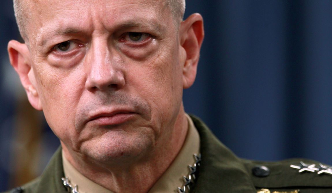 **FILE** Marine Gen. John Allen, the top U.S. commander in Afghanistan, listens during a March 26, 2012, news conference at the Pentagon in Washington. (Associated Press)